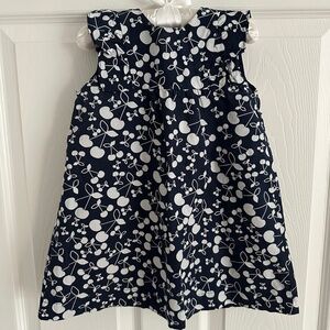epk Designed in France Toddler Girls Cherry Dress Navy and White 2T